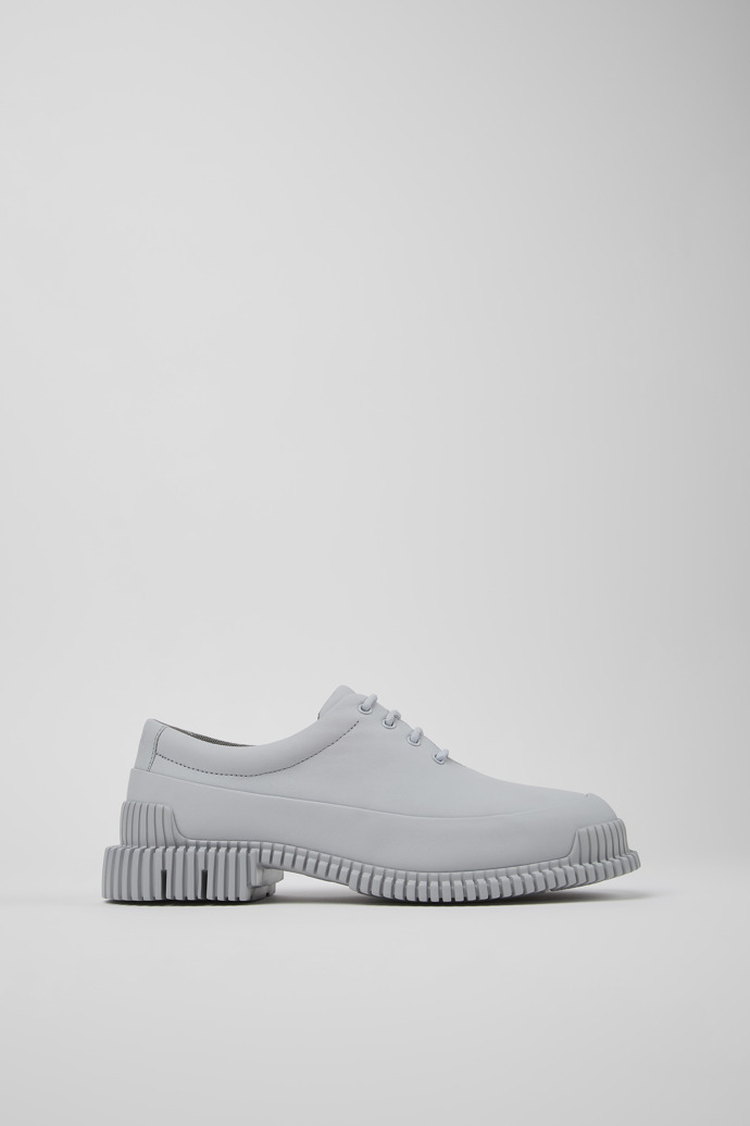 Image of Side view of Pix Gray Leather Shoe for Women