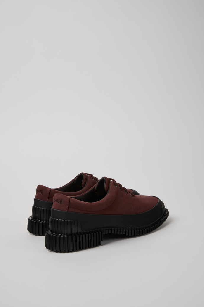 Back view of Pix Burgundy Nubuck and Leather Shoes for Women.