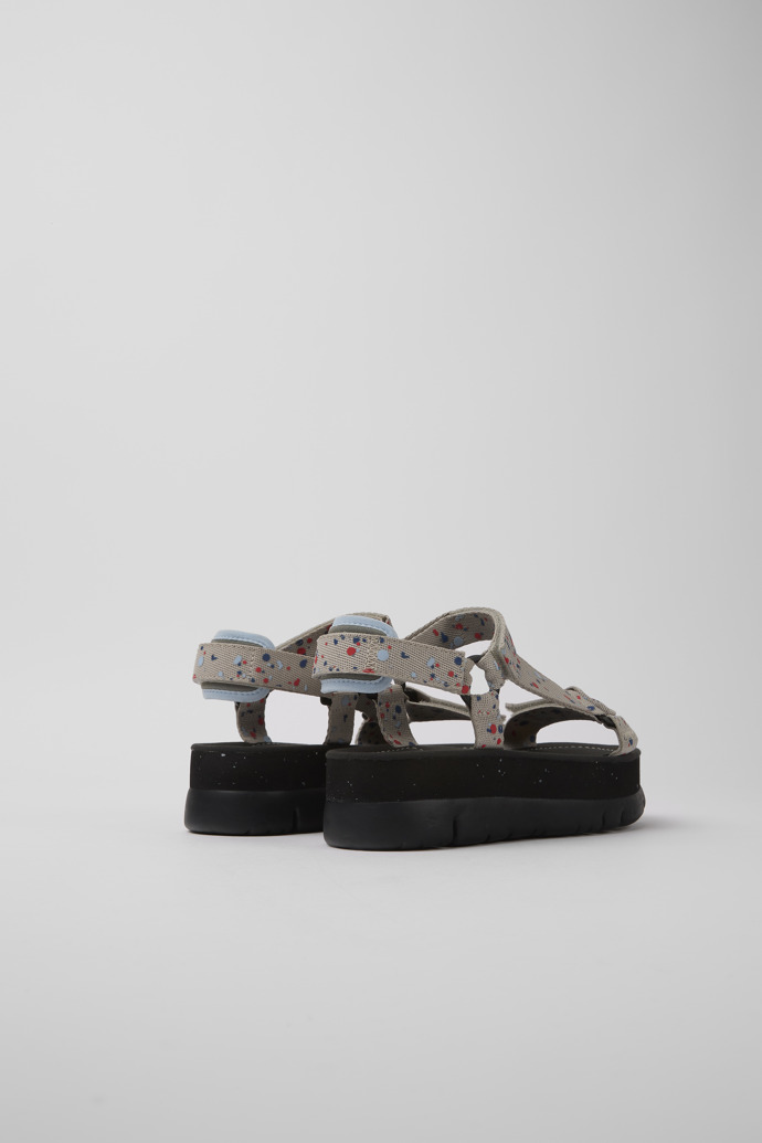 Back view of Oruga Up Multicolored recycled PET sandals for women