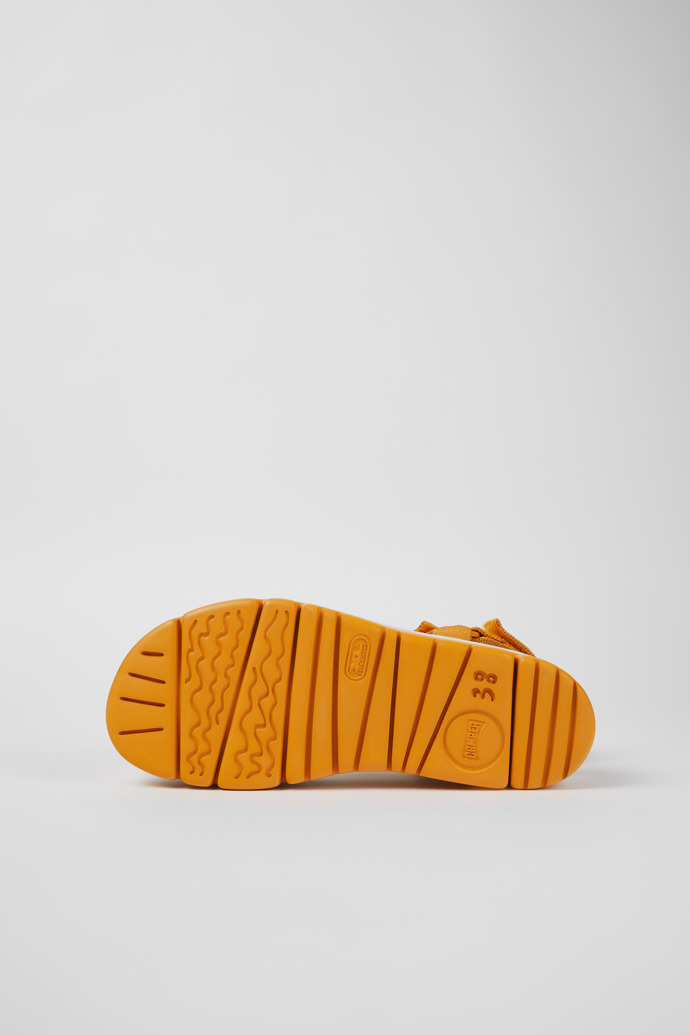 The soles of Oruga Up Orange Textile Sandal for Women