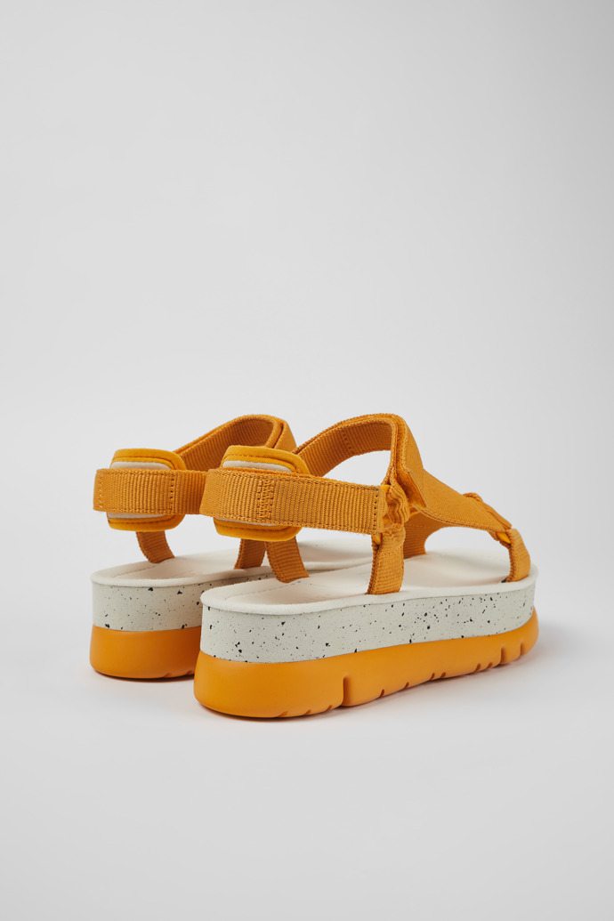 Back view of Oruga Up Orange Textile Sandal for Women