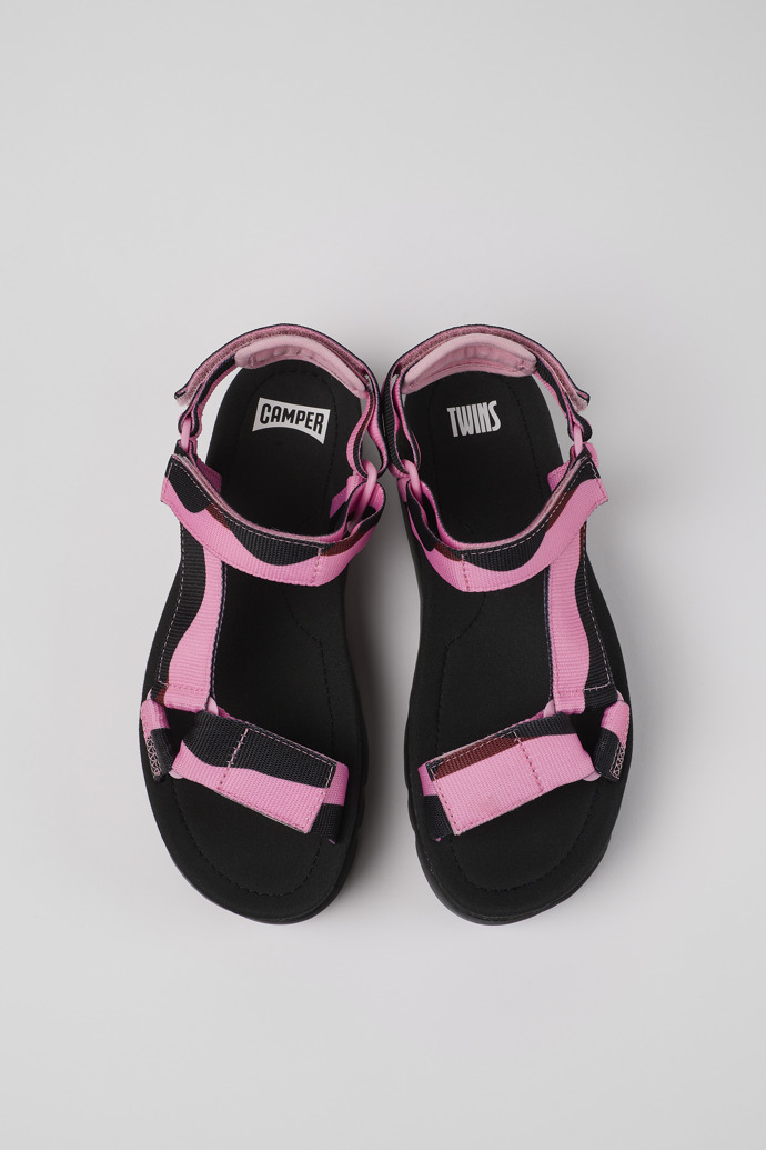 Image of Overhead view of Twins Multicolored Textile Sandal for Women