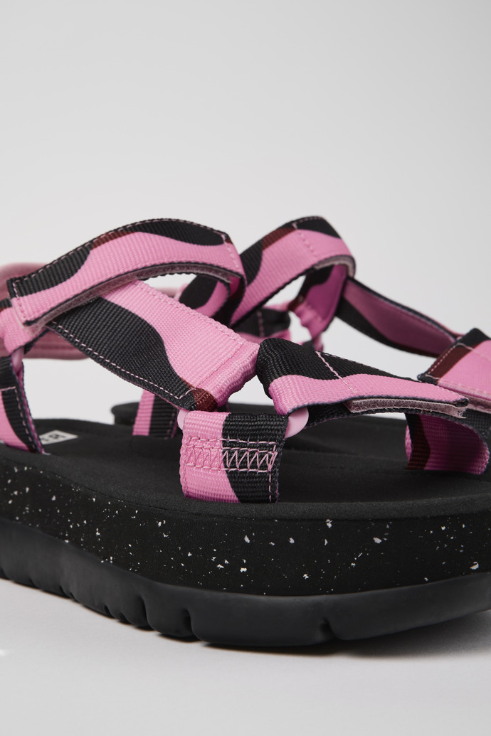 Close-up view of Twins Multicolored Textile Sandal for Women