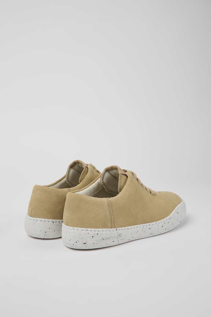 Back view of Peu Touring Beige nubuck sneakers for women