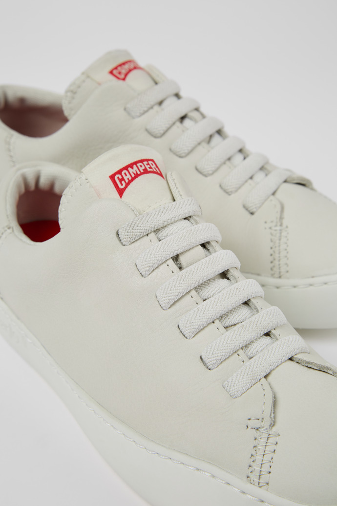 Close-up view of Peu Touring White Leather Sneaker for Women