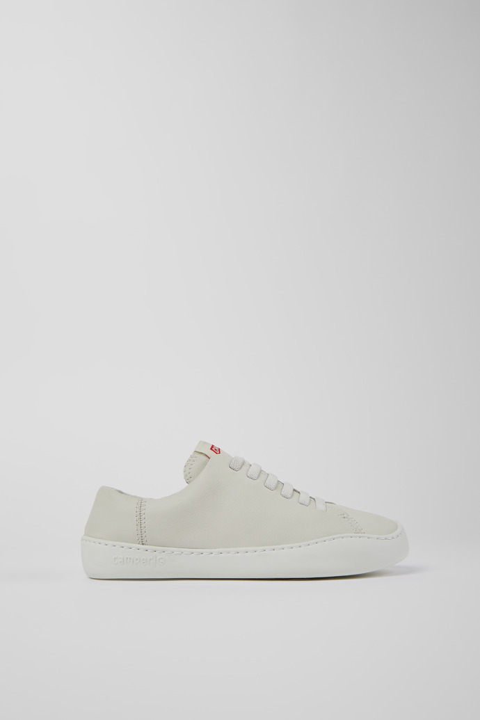 Image of Side view of Peu Touring White Leather Sneaker for Women
