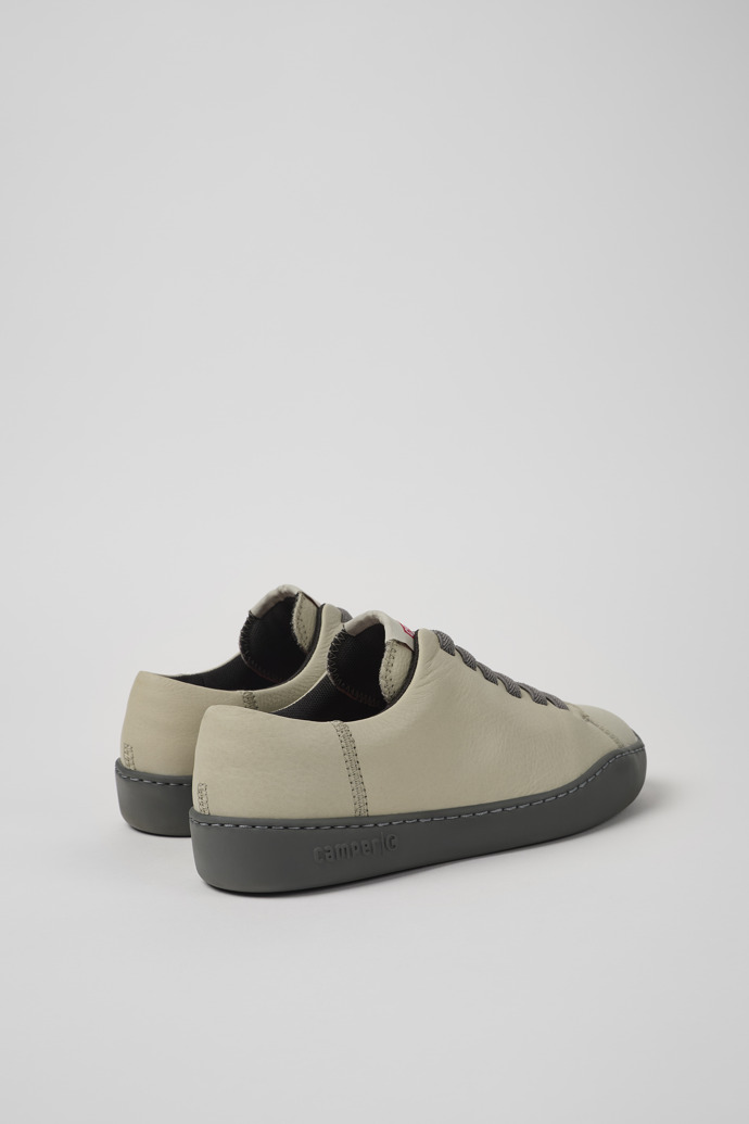 Back view of Peu Touring Gray leather sneakers for women