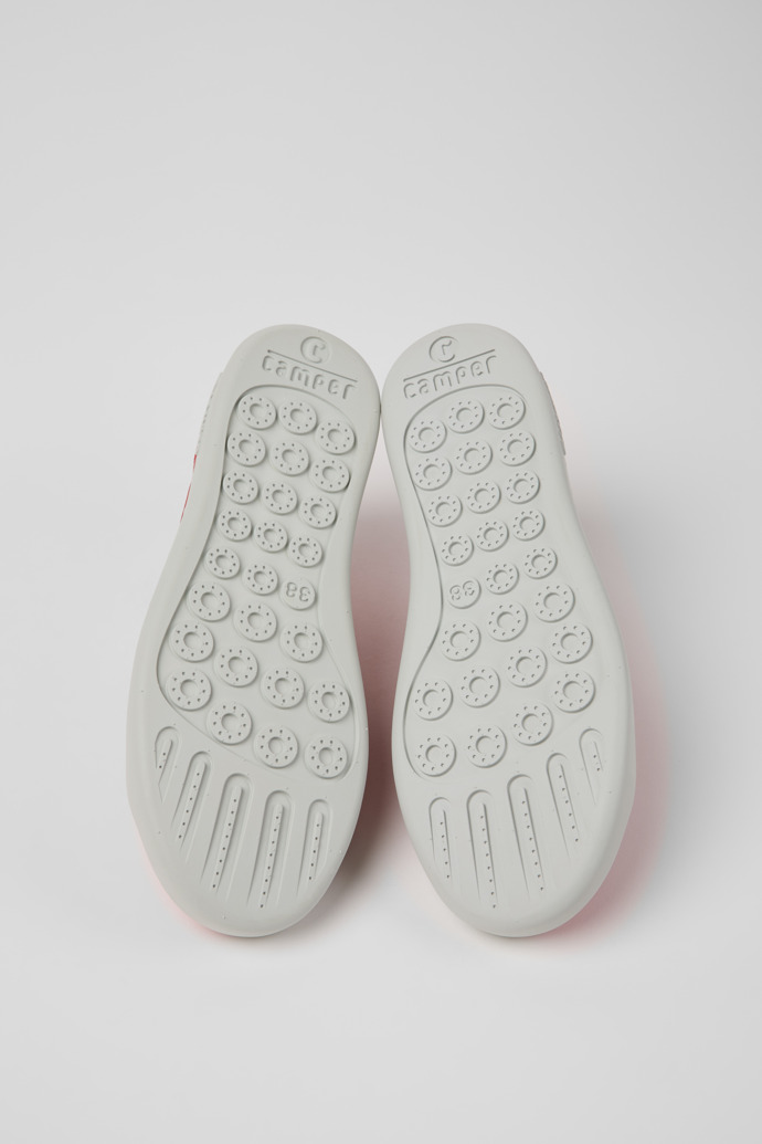 The soles of Peu Touring Red Leather Sneakers for Women.