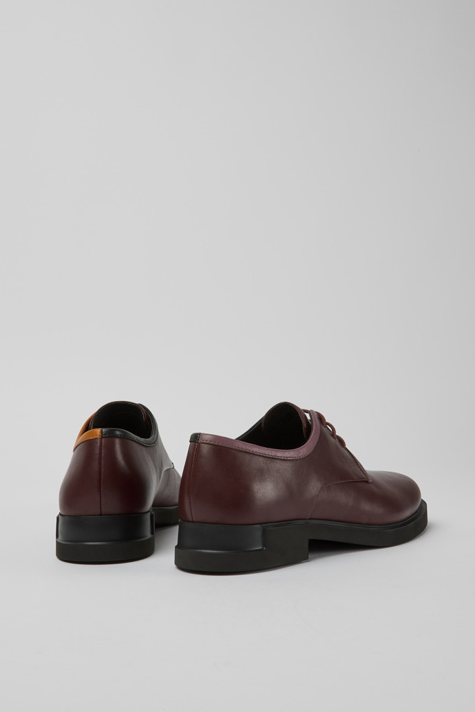 Back view of Twins Burgundy leather shoes for women