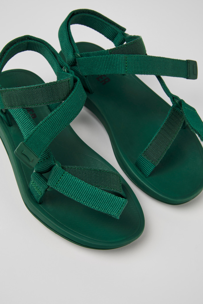 Match Sandalias verdes de tejido para mujer
