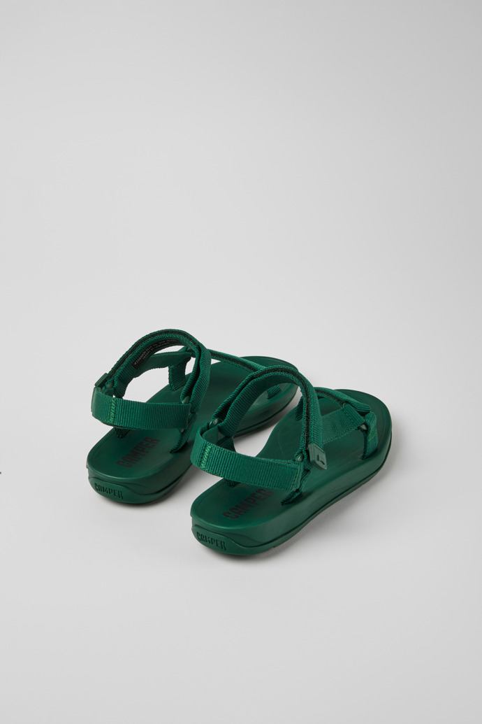 Back view of Match Green textile sandals for women