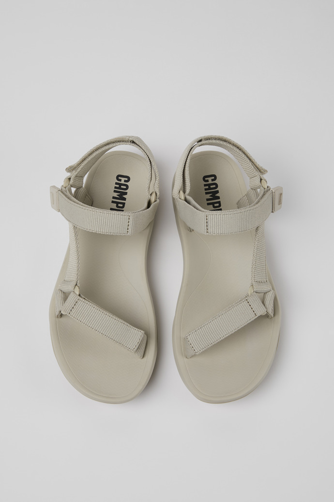 Overhead view of Match Gray textile sandals for women