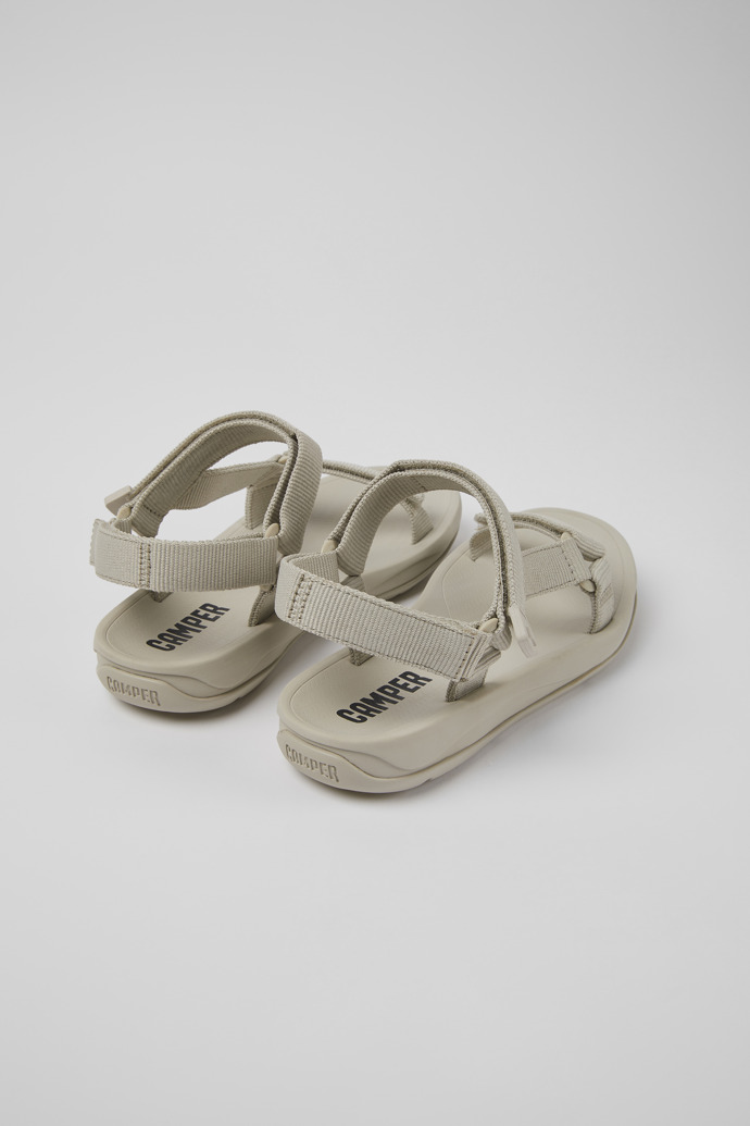 Back view of Match Gray textile sandals for women