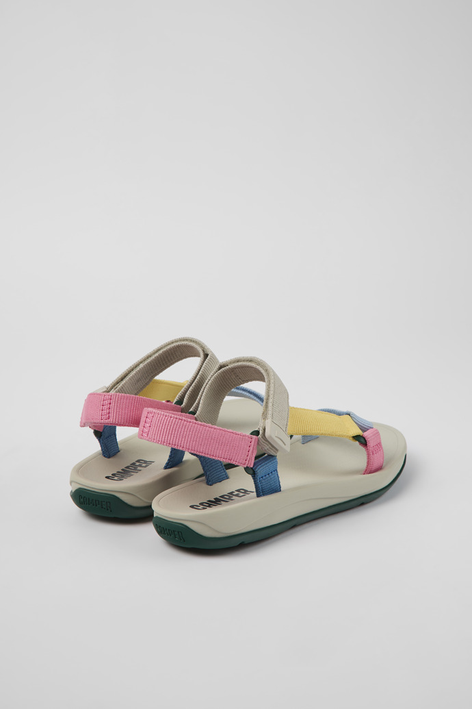 Back view of Match Multicolored textile sandals for women