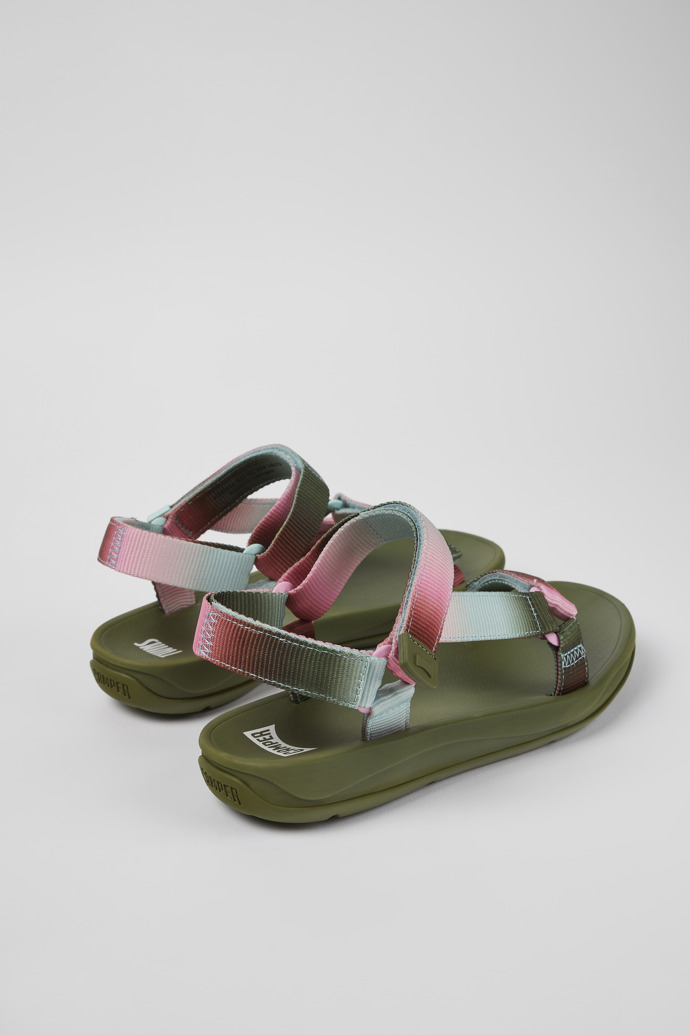 Back view of Twins Multicolored Textile Sandal for Women