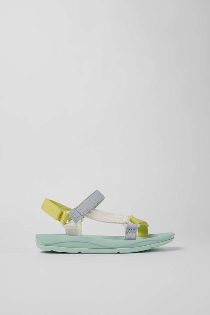 Image of Side view of Match Multicolored Textile Sandal for Women