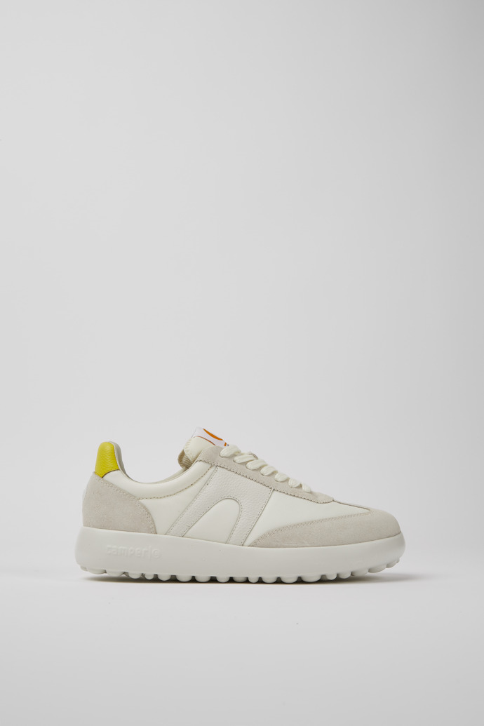 Side view of Pelotas XLite White nubuck and recycled PET sneakers for women