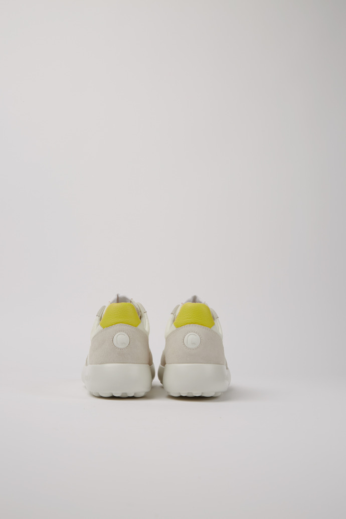 Back view of Pelotas XLite White nubuck and recycled PET sneakers for women