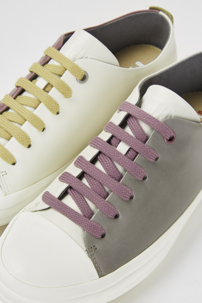Close-up view of Twins Multicolor leather sneakers