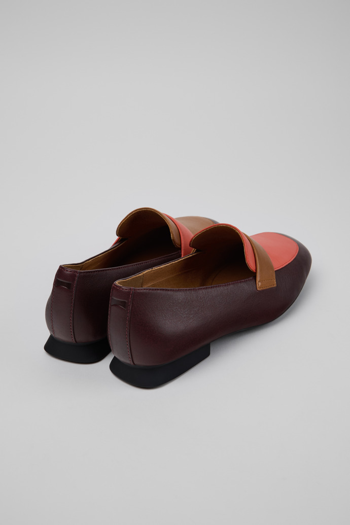 Back view of Twins Gray Leather Ballerinas for Women.