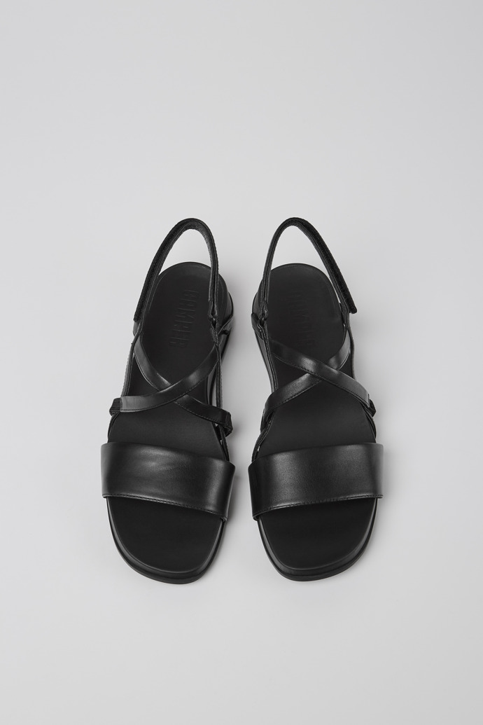 Overhead view of Atonik Black women’s strappy sandal