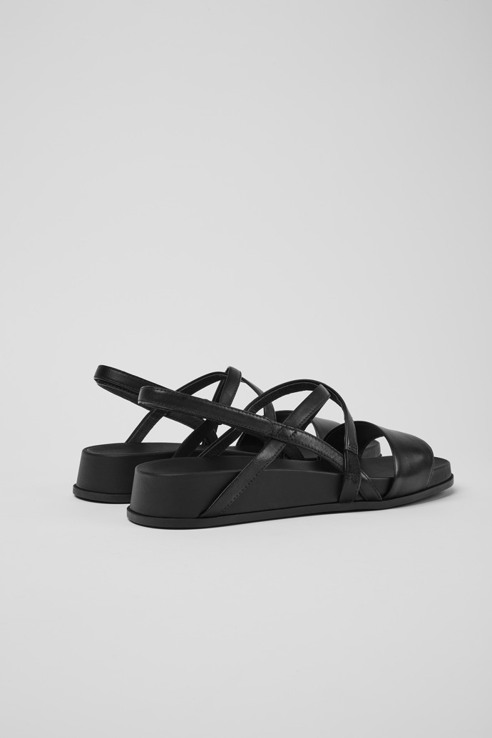 Back view of Atonik Black women’s strappy sandal