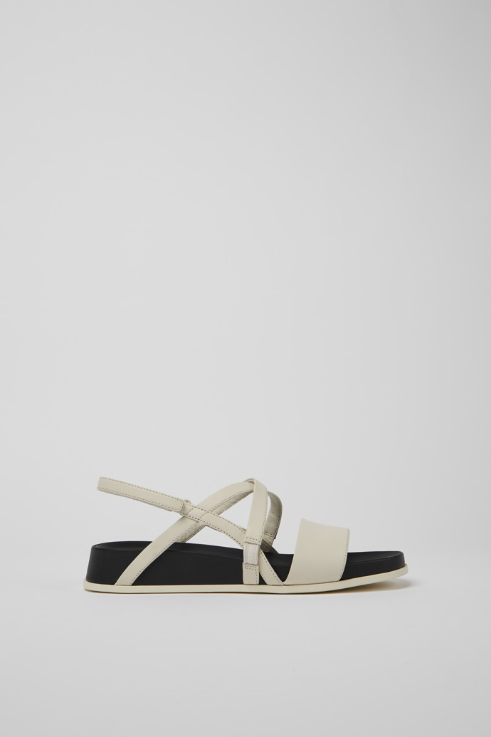Side view of Atonik Women’s beige strappy sandal