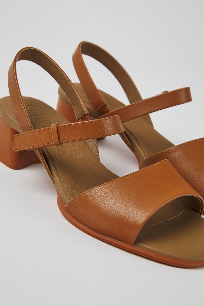 Close-up view of Katie Women’s brown strappy sandal