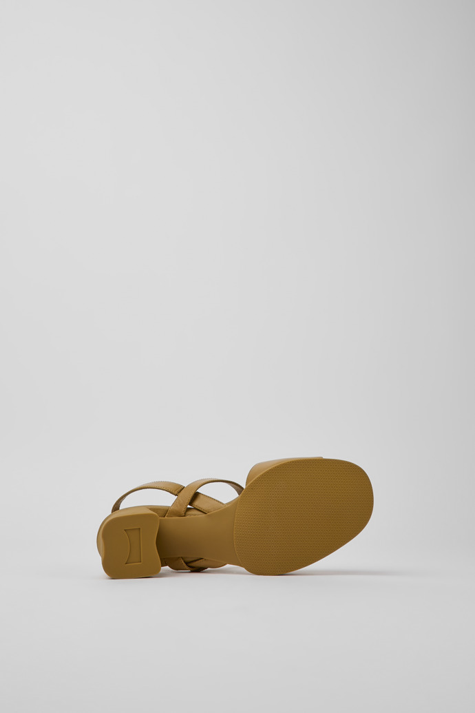 The soles of Katie Brown leather sandals for women