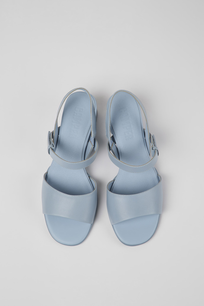 Overhead view of Katie Blue leather sandals for women