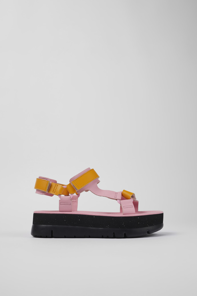 Image of Side view of Oruga Up Multicolored Leather Sandal for Women