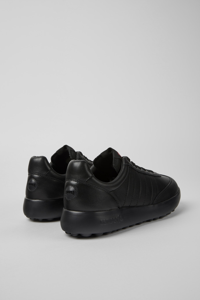 Back view of Pelotas XLite Black Leather and Textile Sneakers for Women