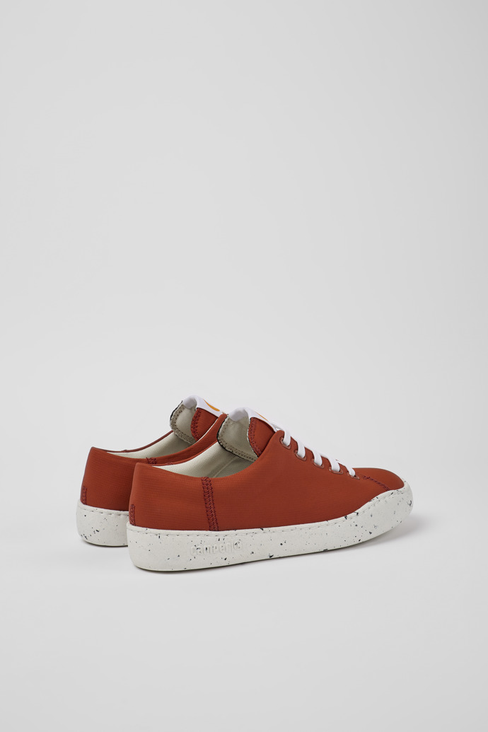Back view of Peu Touring Red recycled PET sneakers for women