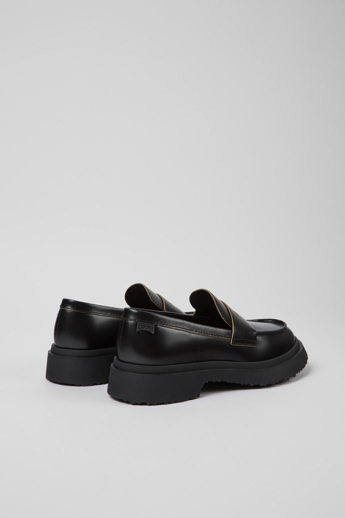 Back view of Walden Black leather loafers for women