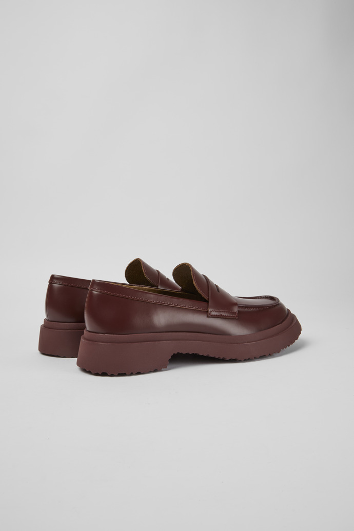 Back view of Walden Burgundy leather loafers for women