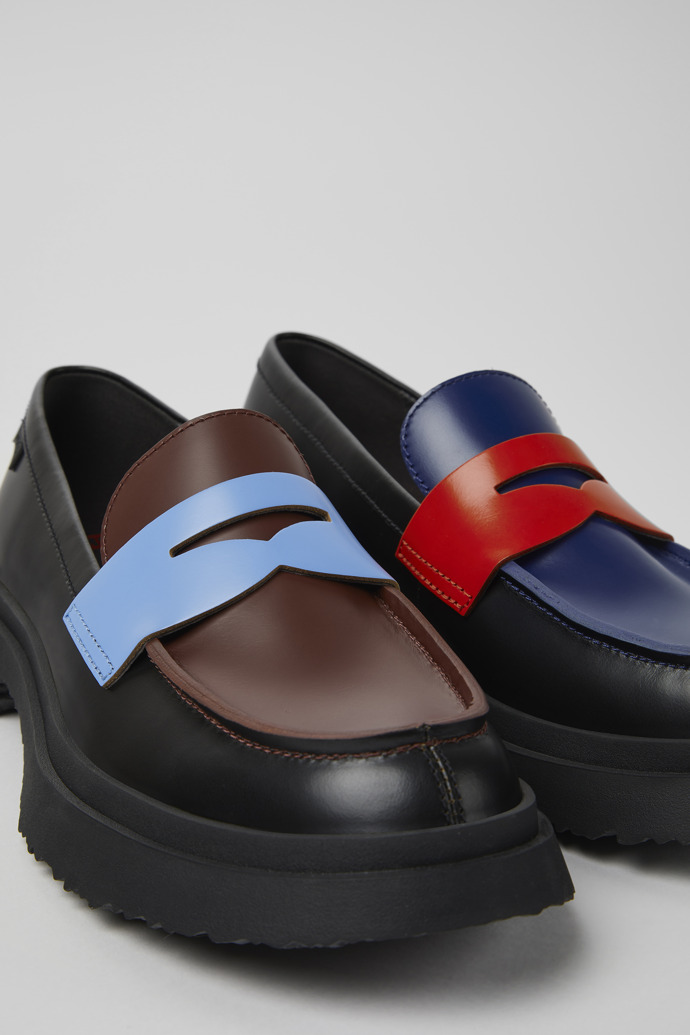Close-up view of Twins Black loafers for women