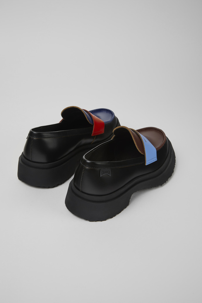 Back view of Twins Black loafers for women