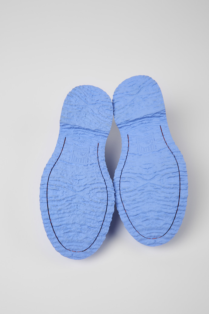 Walden Kadın için mavi renkli deri makosen ayakkabı tabanları