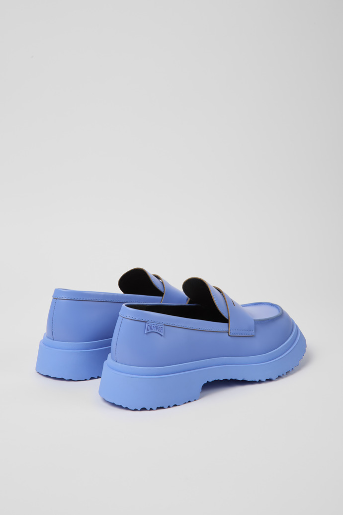 Back view of Walden Blue leather loafers for women