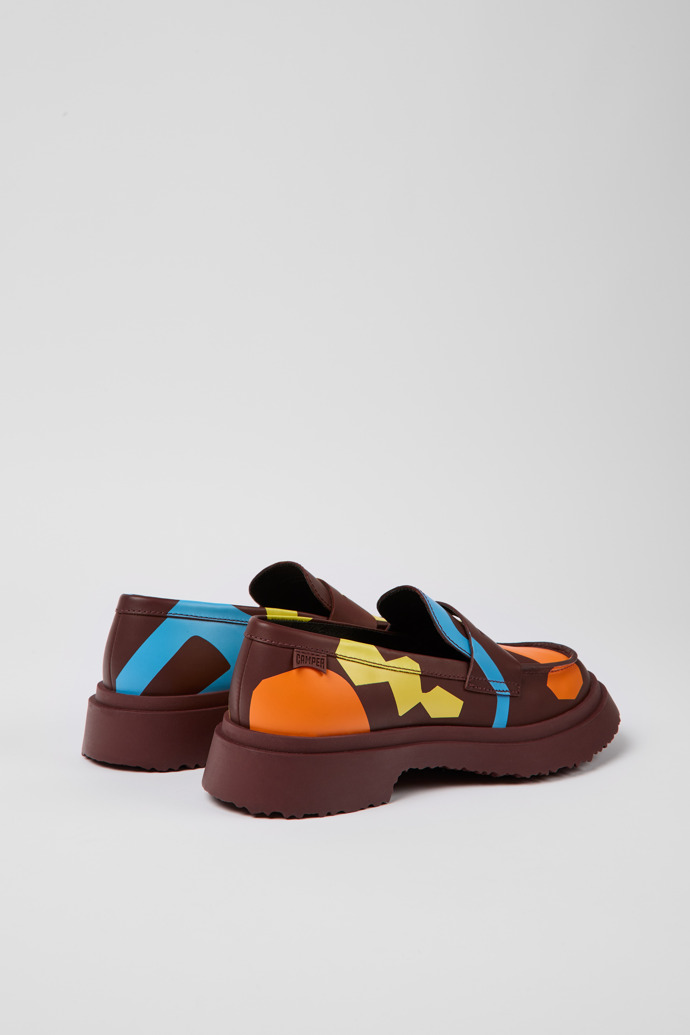 Back view of Twins Multicolored printed loafers for women