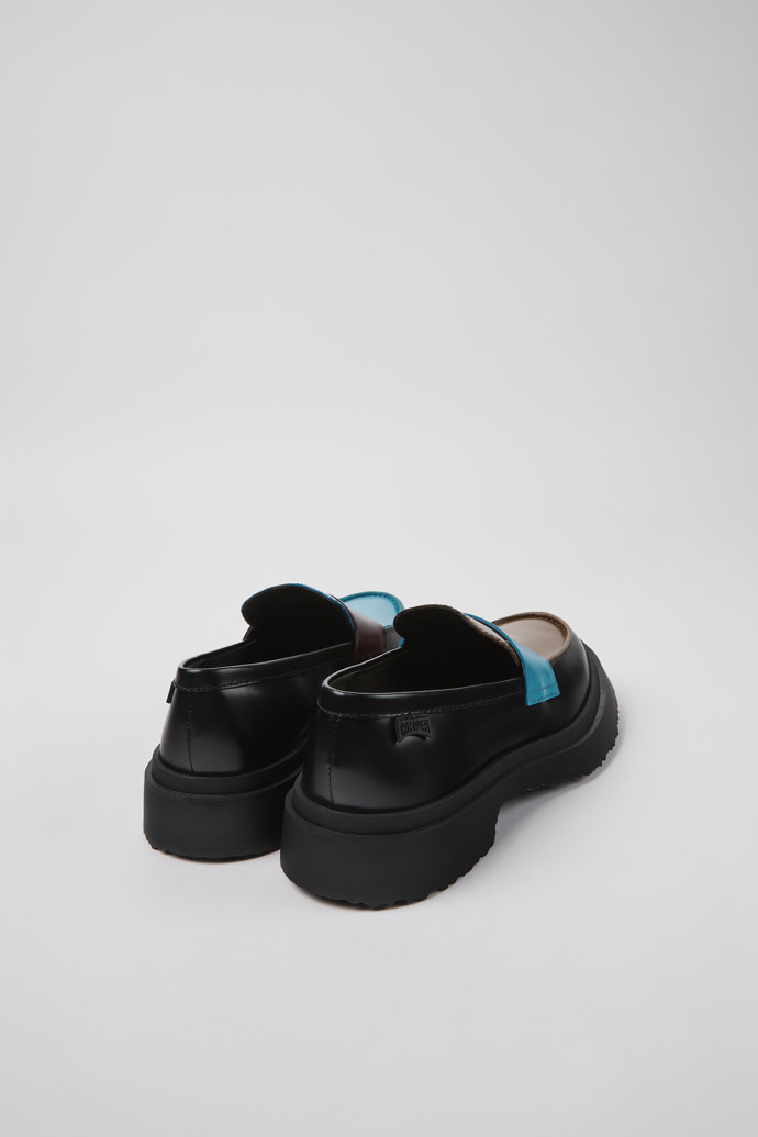 Back view of Twins Multicolored leather loafers for women