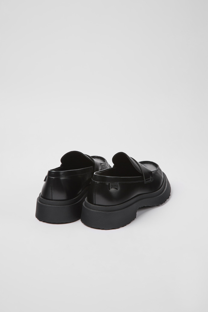 Back view of Walden Black leather loafers for women