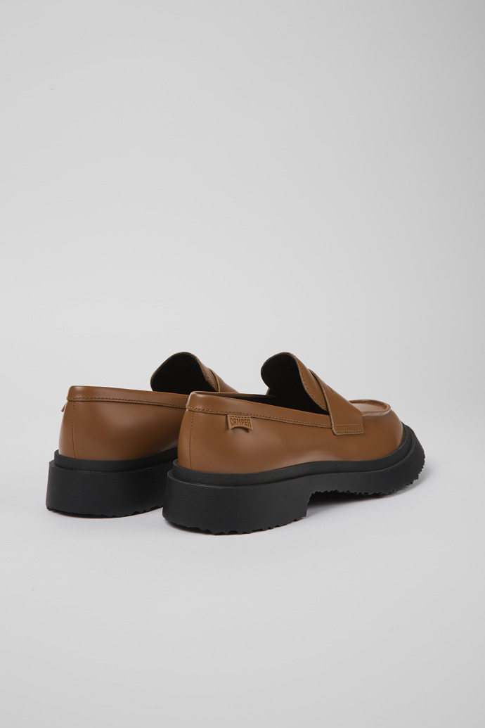 Back view of Walden Brown leather loafers for women