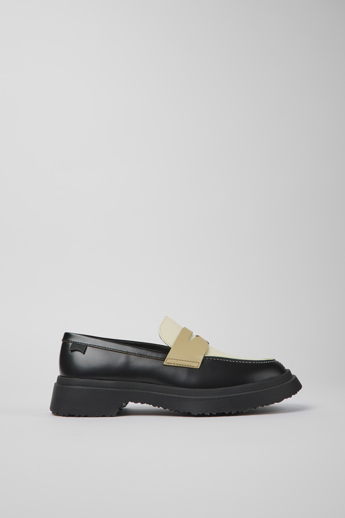 Image of Side view of Twins Multicolored leather loafers for women
