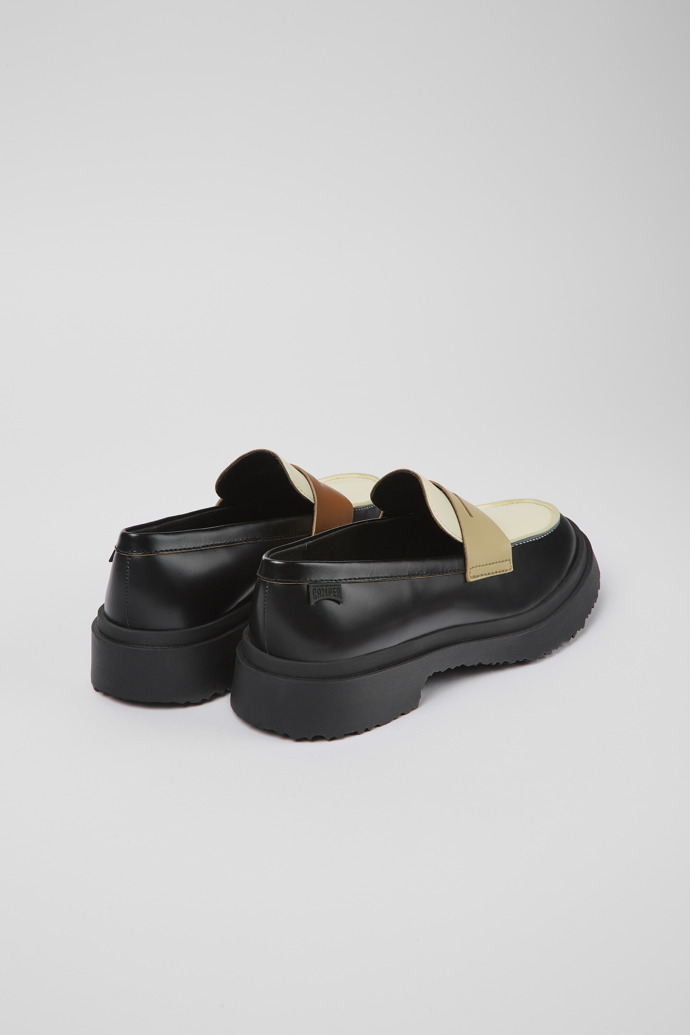 Back view of Twins Multicolored leather loafers for women