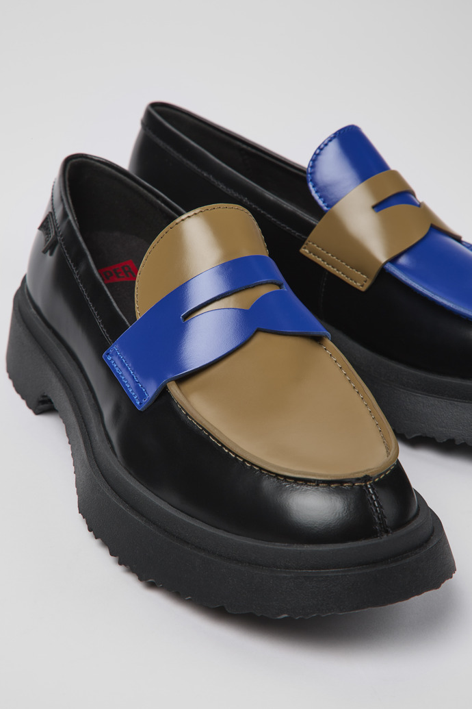 Close-up view of Twins Multicolored Leather Loafer for Women