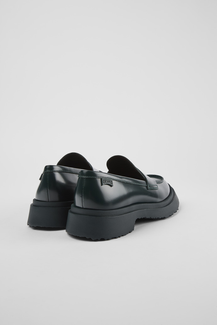 Back view of Walden Green leather loafers for women