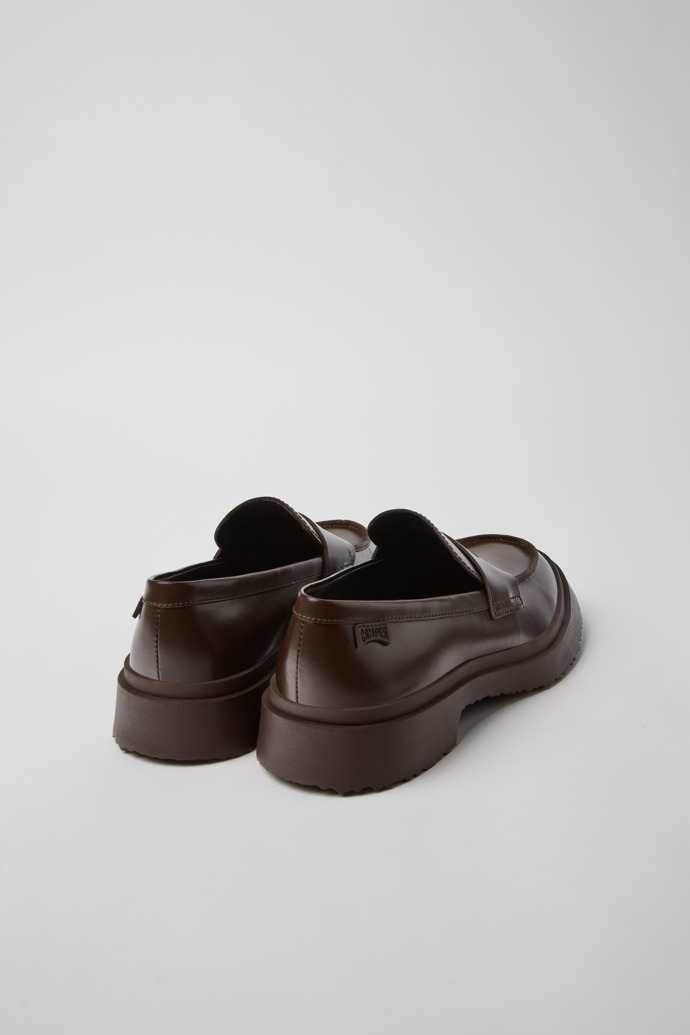 Back view of Walden Brown leather loafers for women