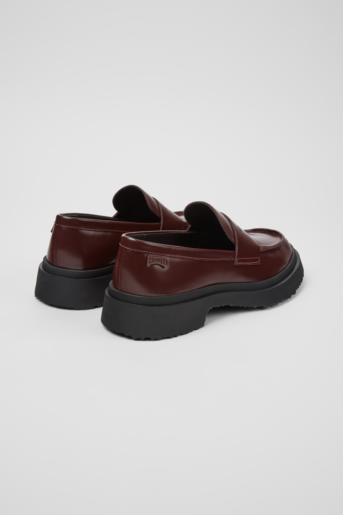 Back view of Walden Burgundy Leather Moccasins for Women.