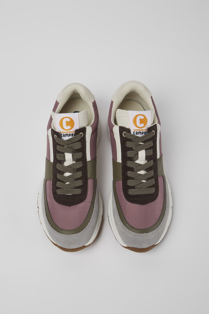 Overhead view of Drift Multicolor leather and textile sneakers